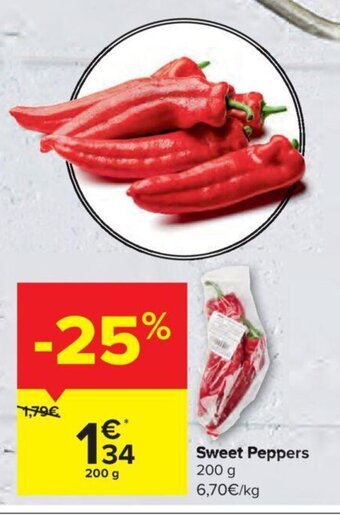 Carrefour Market Sweet peppers 200g aanbieding