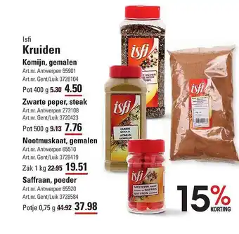 Isfi Kruiden zwarte peper, nootmuskaat, saffraan 400g