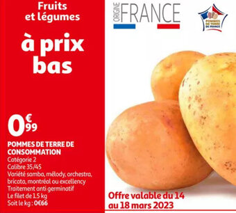 Auchan Pommes de terre de consommation aanbieding