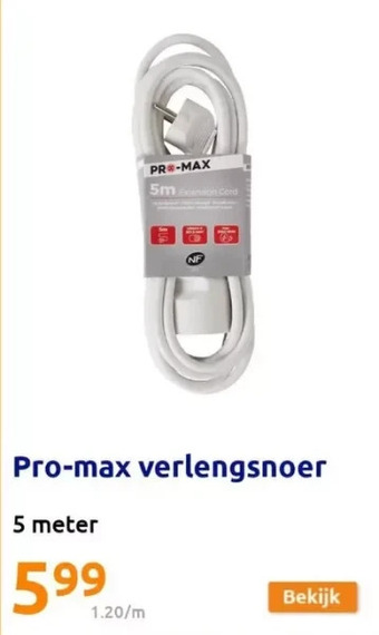 Action Pro-max verlengsnoer aanbieding