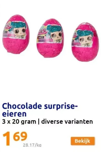 Action Chocolade surprise- eieren aanbieding