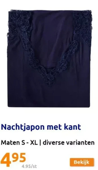Action Nachtjapon met kant aanbieding