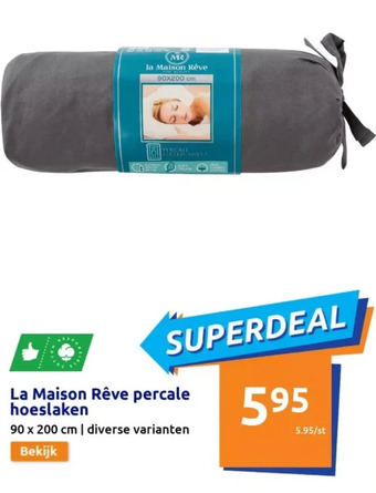 Action La maison rêve percale hoeslaken aanbieding