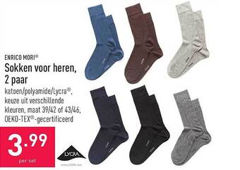Enrico mori sokken voor heren, 2 paar