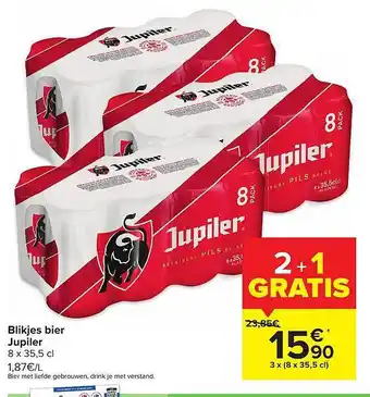 Carrefour Market Blikjes bier jupiler aanbieding