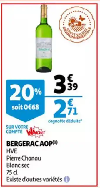 Auchan Pierre Chanau bergerac AOP 75 cl aanbieding