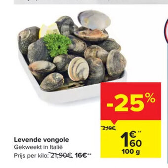 Carrefour Levende vongole 100g aanbieding
