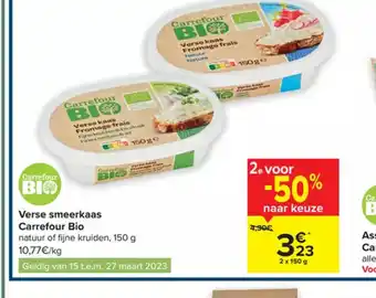 Carrefour Verse smeerkaas 150g aanbieding