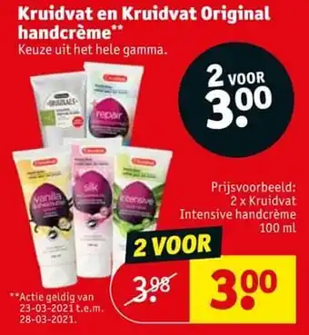 Kruidvat Kruidvat intensive handcrème 100ml aanbieding