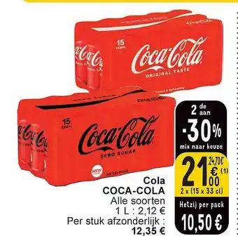 Cora Cola cocacola aanbieding