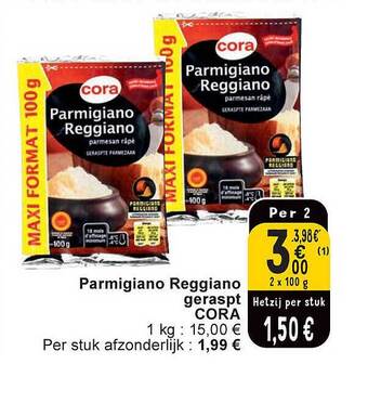 Cora Parmigiano reggiano geraspt aanbieding