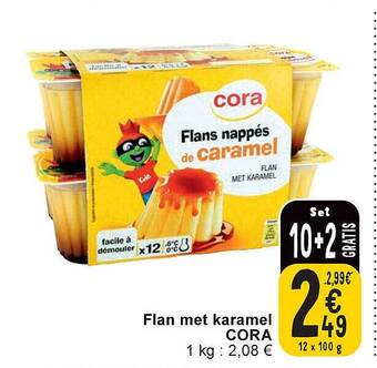 Cora Flan met karamel aanbieding