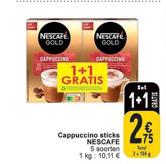 Cora Cappuccino sticks nescafe aanbieding