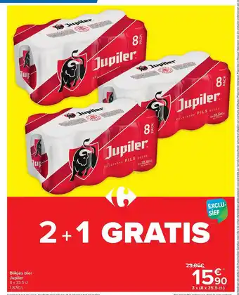 Hyper Carrefour Blikjes bier jupiler aanbieding