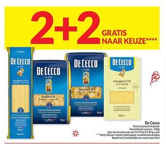 Intermarché De cecco pasta of gnocchi di patate aanbieding