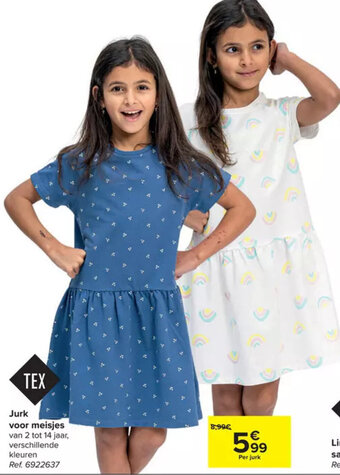 Carrefour Tex Jurk voor Meisjes aanbieding