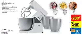 Carrefour Kenwood Keukenrobot Chef 1200W XL KVL4101W Ref.6568621 aanbieding