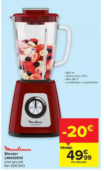 Carrefour Moulinex Blender 800W LM430510 Ref.6067943 aanbieding