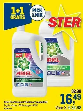 Makro Ariel professional vloeibaar wasmiddel aanbieding