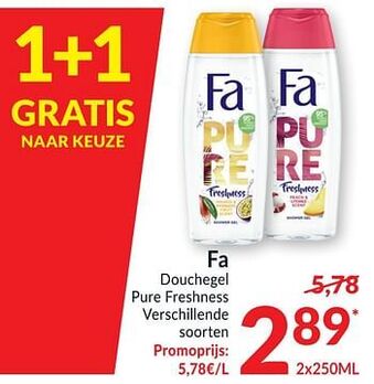 Intermarché Fa douchegel pure freshness aanbieding