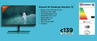 CompuDeals Xiaomi Mi Desktop Monitor 1C aanbieding