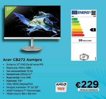 CompuDeals Acer CB272 Asmiprx aanbieding