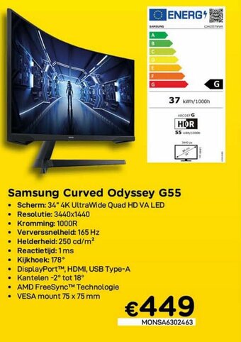 CompuDeals Samsung Curved Odyssey G55 aanbieding