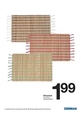 Zeeman Placemat 33x45 Cm aanbieding