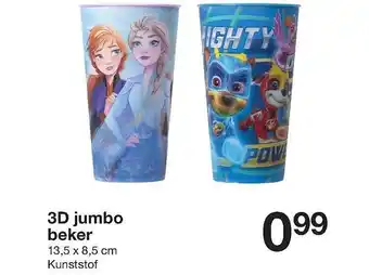 Zeeman 3g Jumbo beker aanbieding