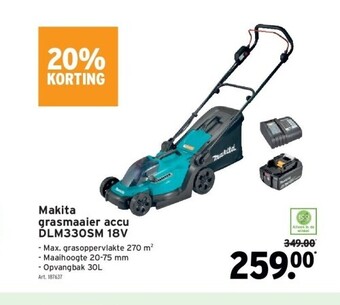 GAMMA Makita grasmaaier accu dlm330sm 18v aanbieding