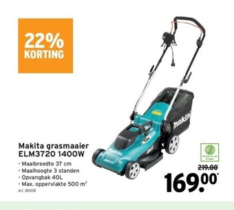GAMMA Makita grasmaaier elm3720 1400w aanbieding