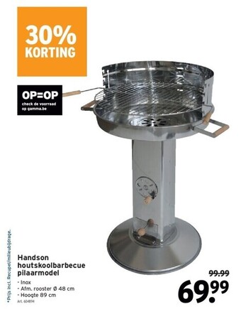 GAMMA Handson houtskoolbarbecue pilaarmodel aanbieding
