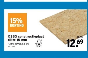 GAMMA Osb3 constructieplaat dikte 15 mm aanbieding