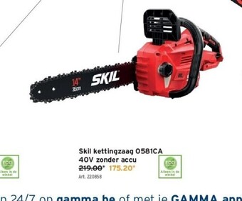 GAMMA Skil kettingzaag 0581ca 40v zonder accu aanbieding