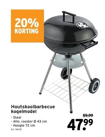 GAMMA Houtskoolbarbecue kogelmodel aanbieding