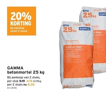 GAMMA Gamma betonmortel 25 kg aanbieding