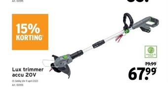 GAMMA Lux trimmer accu 20v aanbieding