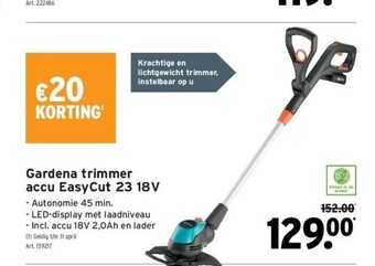 GAMMA Gardena trimmer accu easycut 23 18v aanbieding