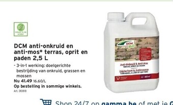 Dcm anti-onkruid en anti-mos* terras, oprit en paden 2,5 l