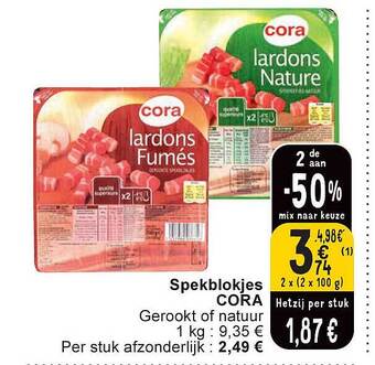 Cora Spekblokjes aanbieding