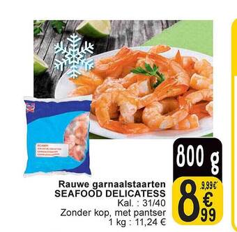 Rauwe garnaalstaarten seafood delicatess