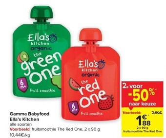 Carrefour Gamma babyfood ella’s kitchen aanbieding