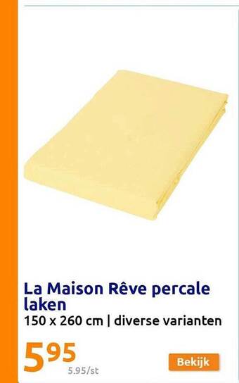 Action La maison rêve percale laken aanbieding