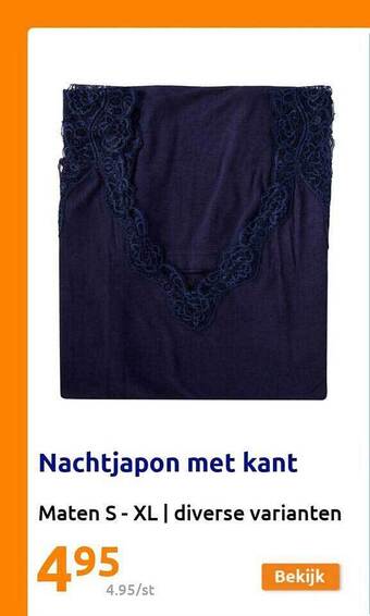 Action Nachtjapon met kant aanbieding