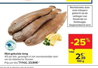 Carrefour Niet-gekuiste tong aanbieding