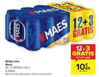 Carrefour Blikjes bier maes aanbieding