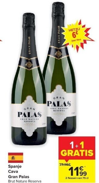 Carrefour Spanje cava gran palas aanbieding