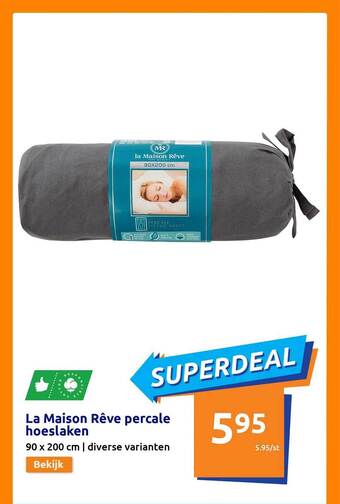 Action La maison rêve percale hoeslaken aanbieding