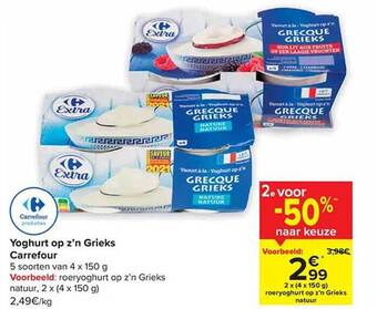 Carrefour Yoghurt op z'n grieks carrefour aanbieding