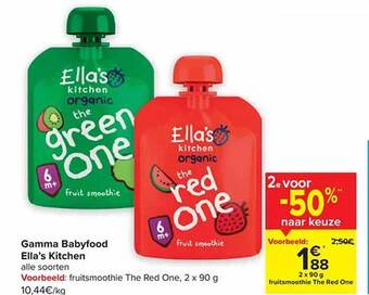 Carrefour Gamma babyfood ella's kitchen aanbieding